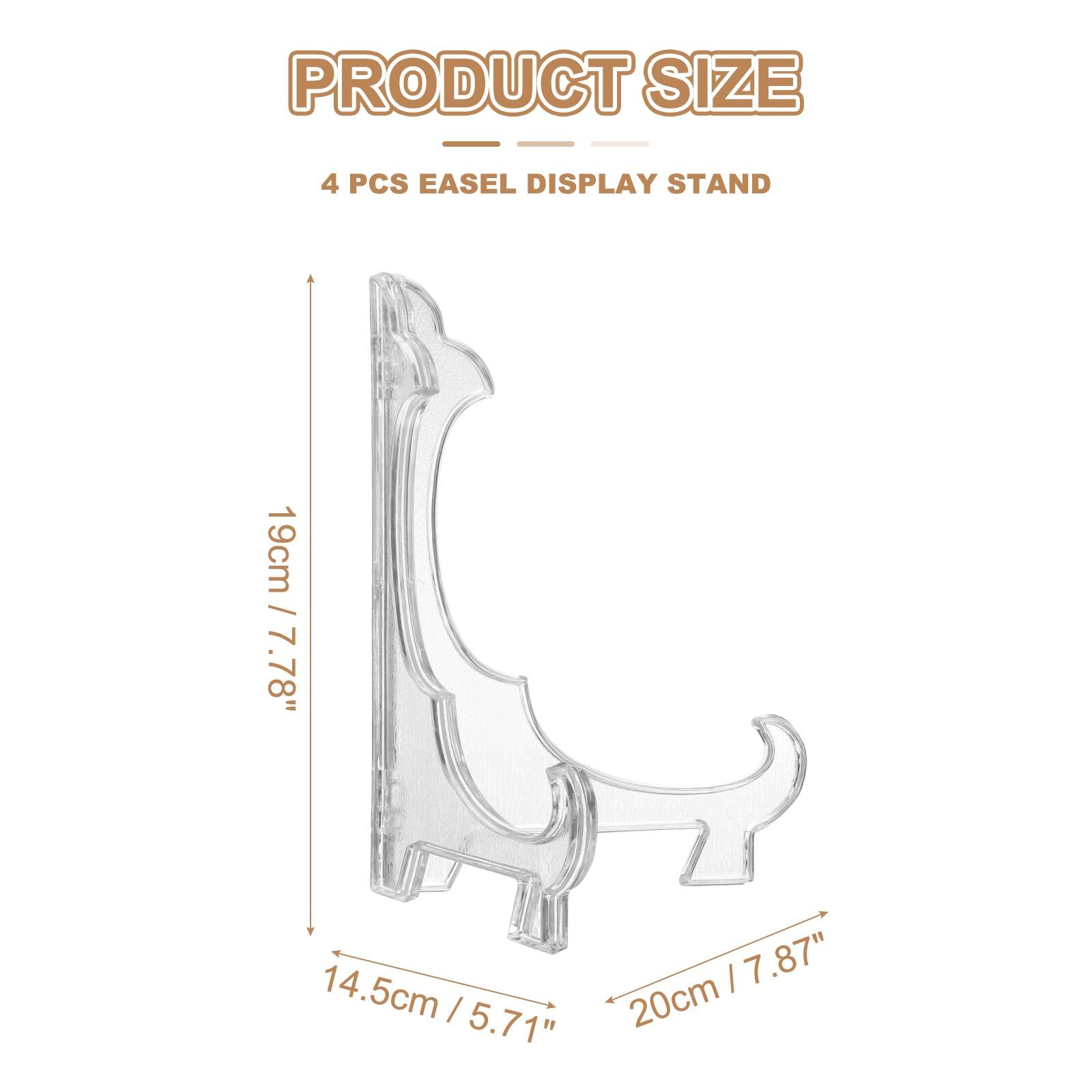 PRODUCT SIZE - 4 PCS EASEL DISPLAY STAND  
19cm / 7.78"  
14.5cm / 5.71"  
20cm / 7.87"