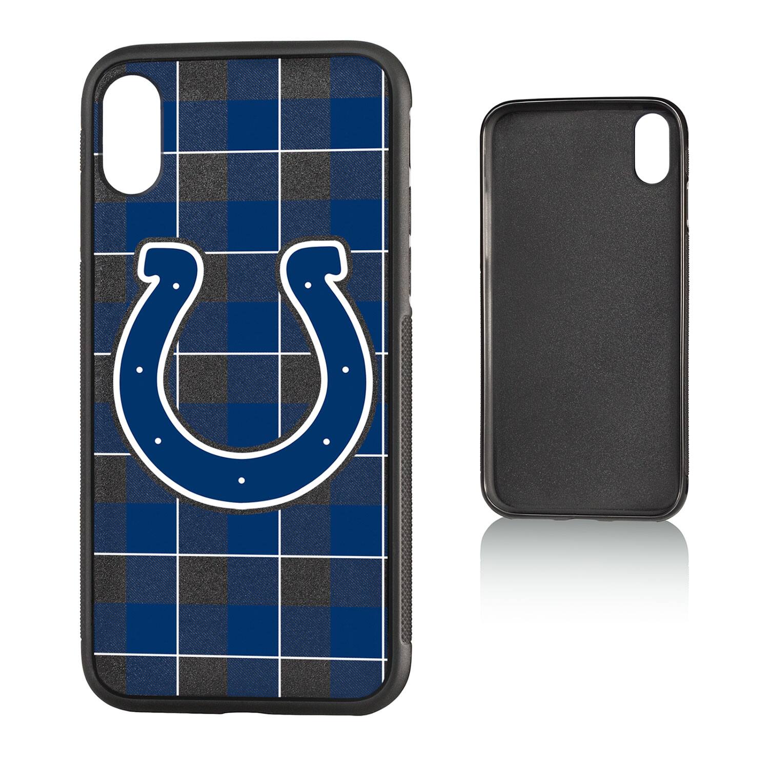 Alt View 2. Keyscaper - Indianapolis Colts iPhone Plaid Design Bump Case - XR - Multicolor.
