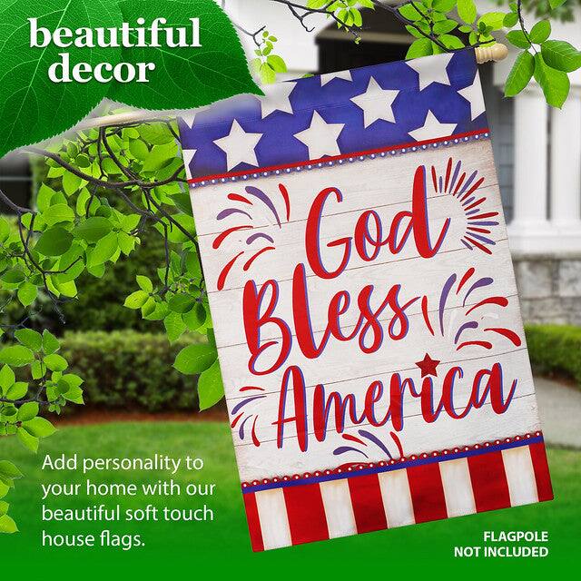 beautiful decor

God Bless America

Add personality to your home with our beautiful soft touch house flags.

FLAGPOLE NOT INCLUDED