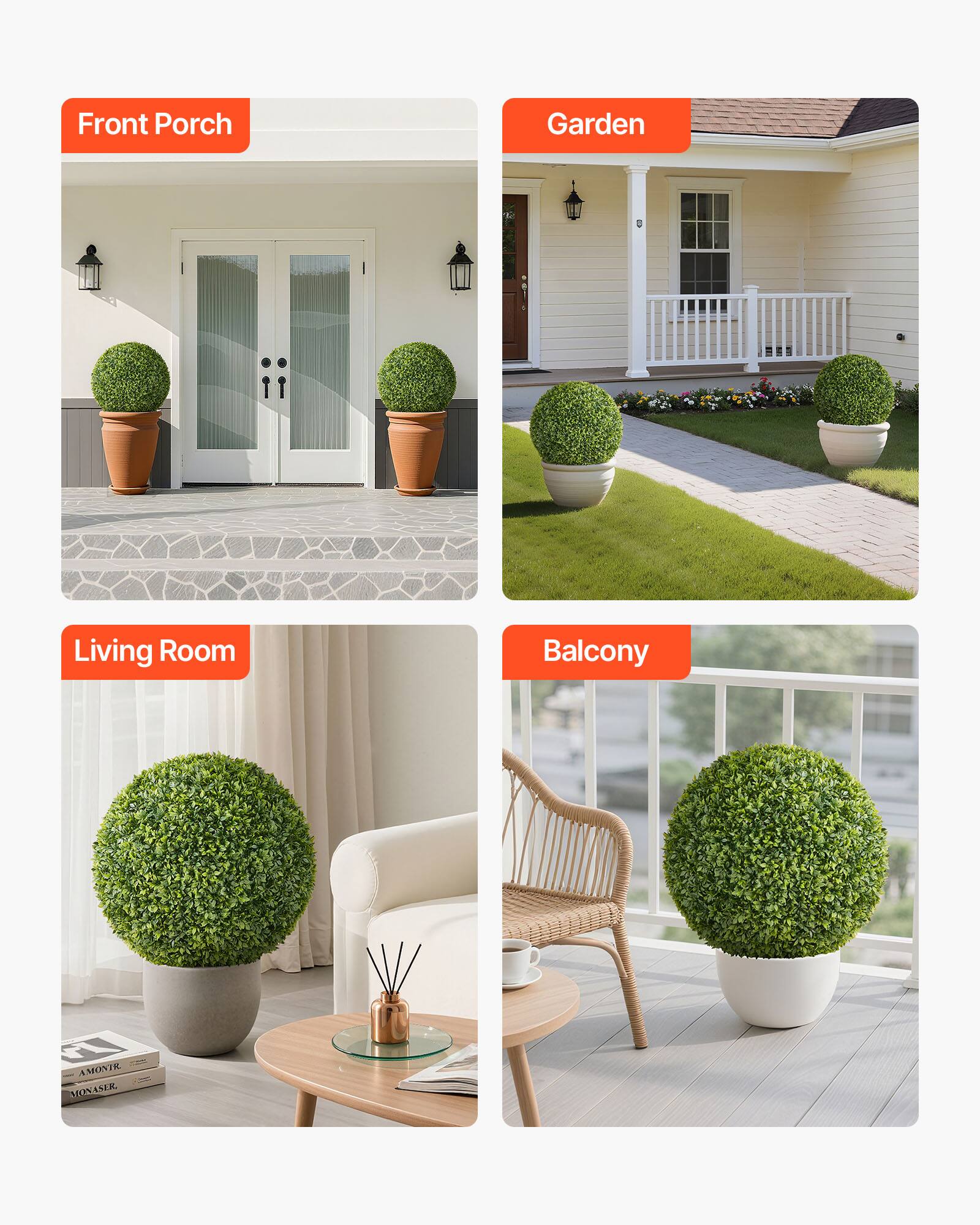 Front Porch  
Garden  
Living Room  
Balcony