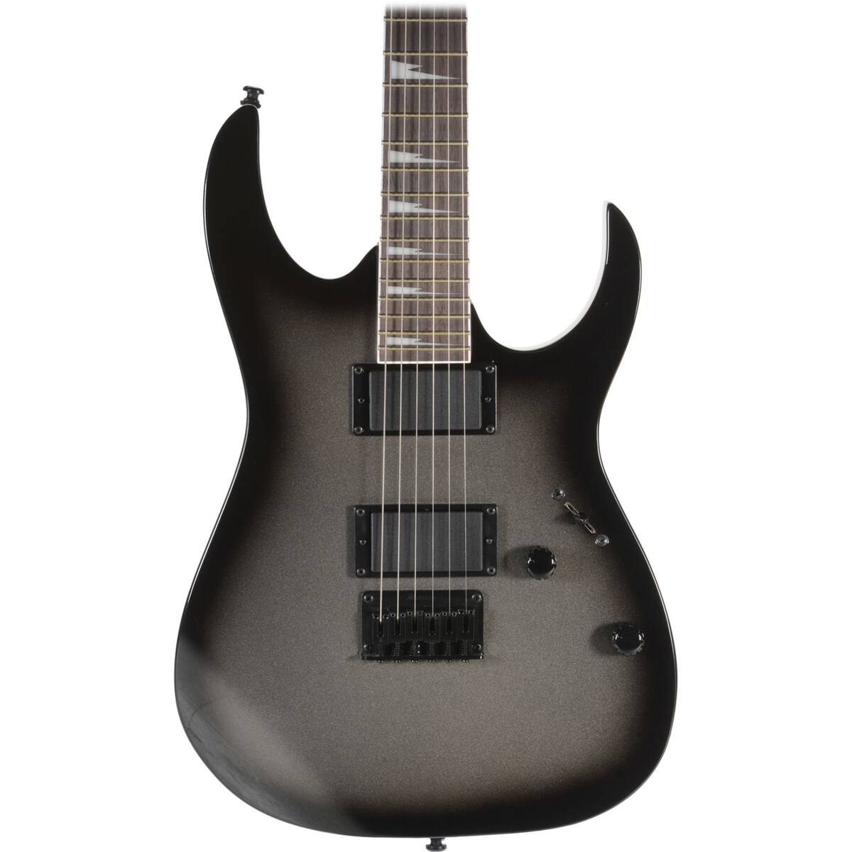 Alt View 4. Ibanez - Ibanez RG Gio Series GRG121DX Electric Guitar, Bound Rosewood Fretboard, Metallic Gray Sunburst.