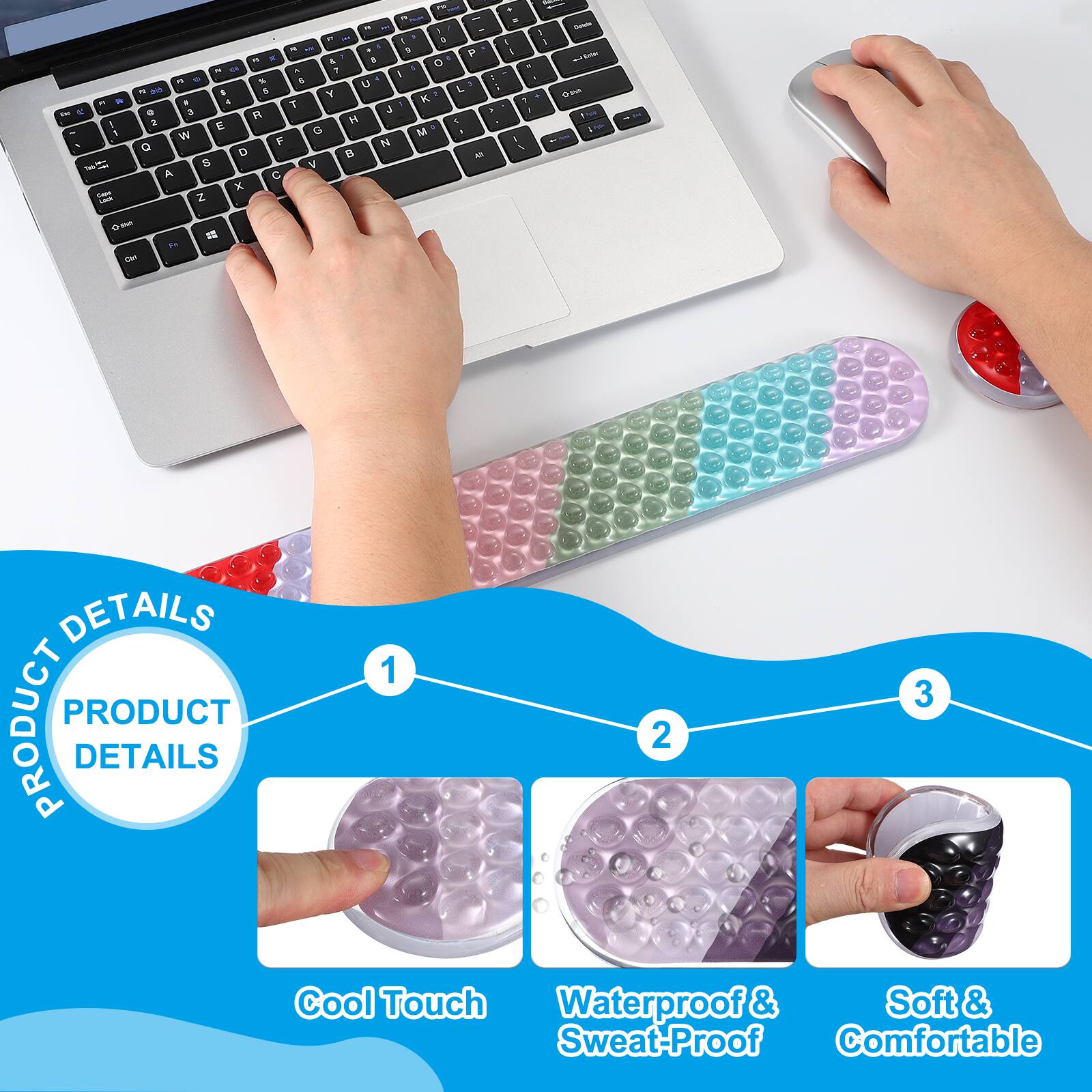 - PRODUCT DETAILS
- 1. Cool Touch
- 2. Waterproof & Sweat-Proof
- 3. Soft & Comfortable