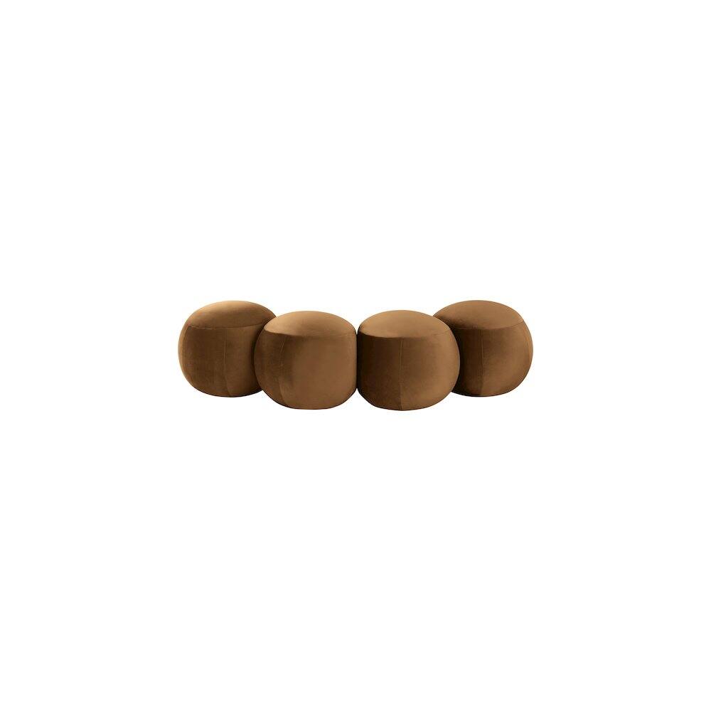 Alt View 3. Meridian Furniture - Apollo Saddle Velvet Bench - Brown.