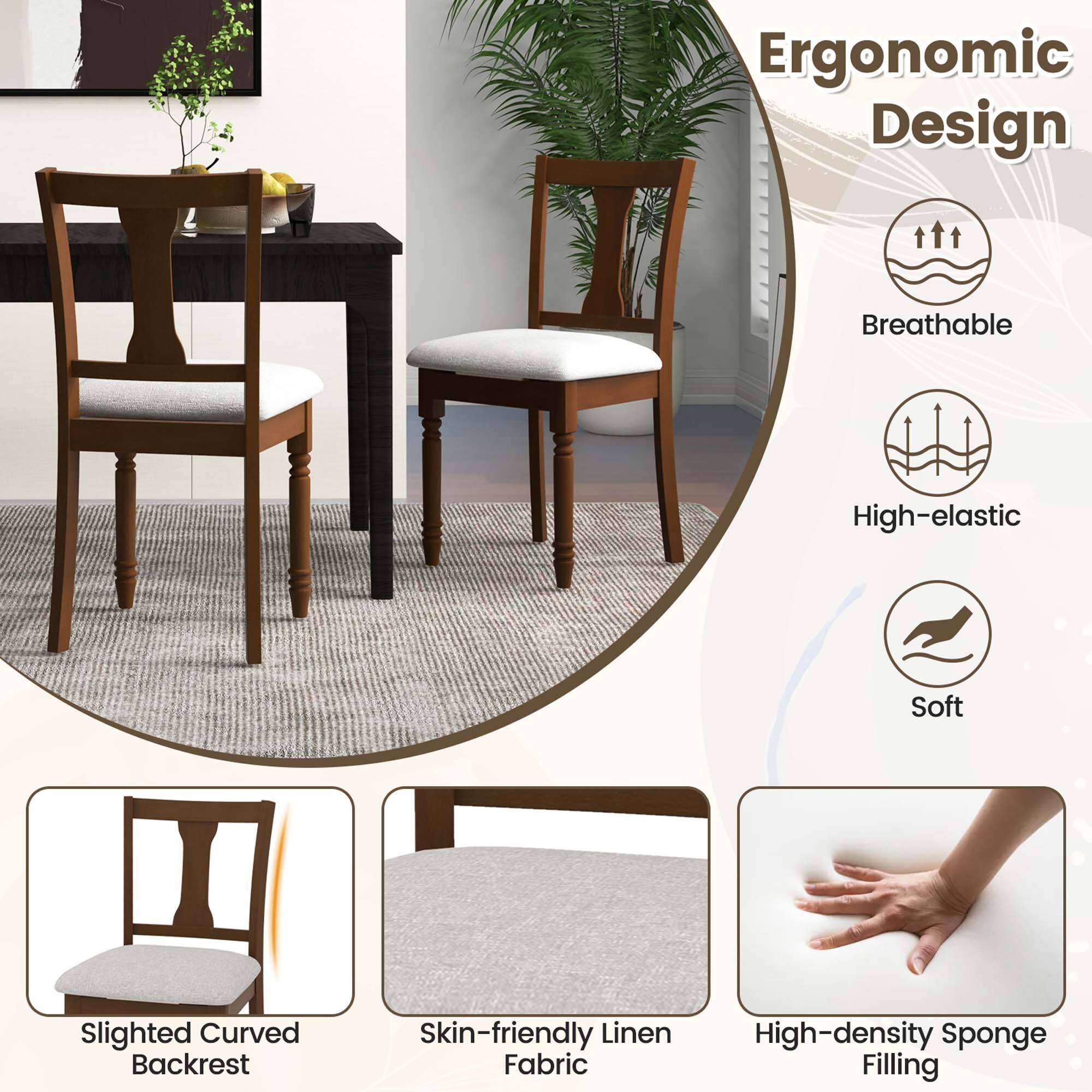 Ergonomic Design

- Breathable
- High-elastic
- Soft
- Slightly Curved Backrest
- Skin-friendly Linen Fabric
- High-density Sponge Filling