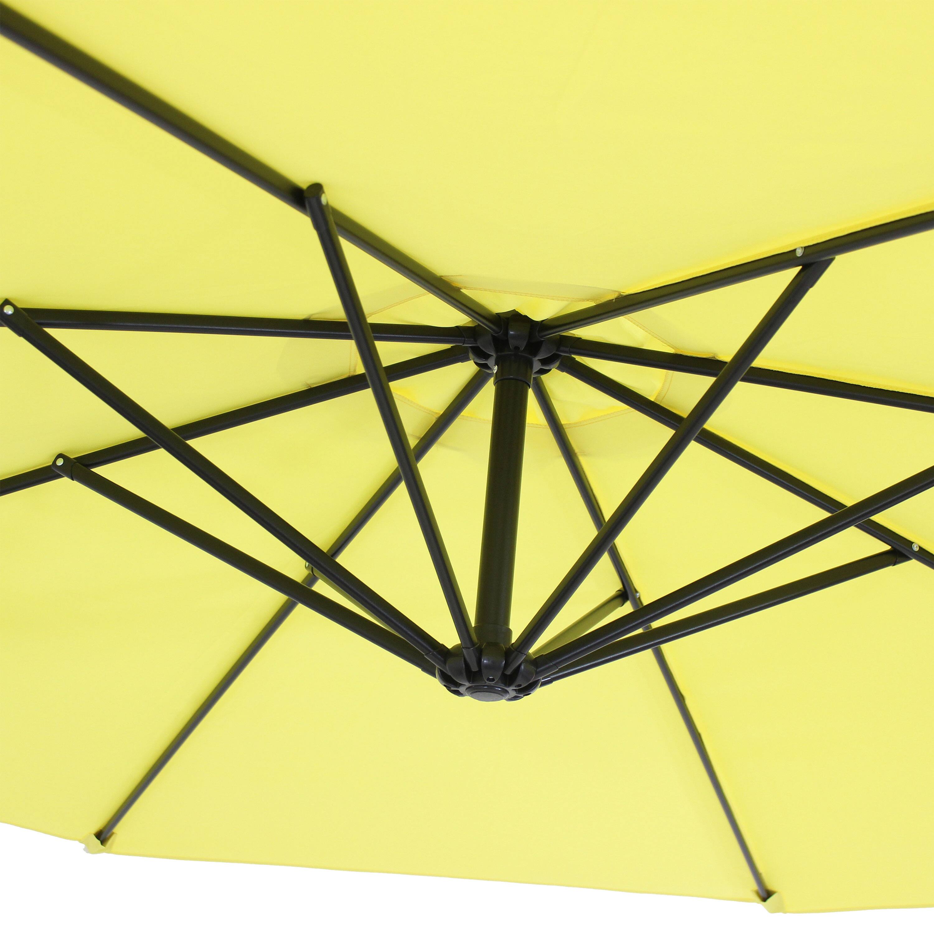 Alt View 5. Sunnydaze - 9.5 ft Cantilever Offset Patio Umbrella with Crank - Sunshine.