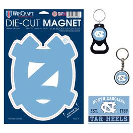 WinCraft - North Carolina Tar Heels 4-Pack Key Rings and Magnets Set - Multicolor
