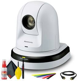 Panasonic - AW-HE38W 22x Zoom PTZ Camera with HDMI Output (AW-HE38HWPJ) + Deluxe Cleaning Set + HDMI Cable + Velcr - White