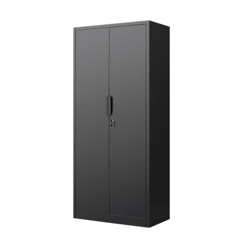 Back. HTUTWOO - 70" 2-Door File Cabinet with Lock for Commercial & Home Office - 4 Adjustable Shelves, Legal & Letter Size Storage - Black.