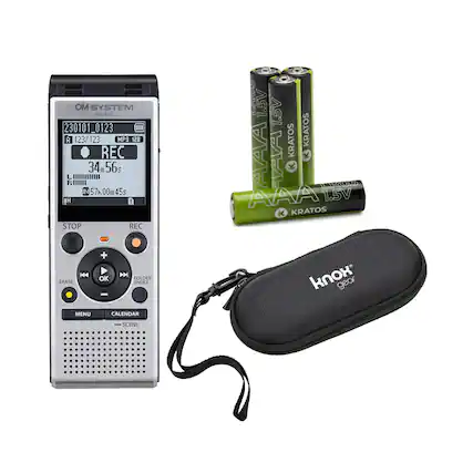 OM SYSTEM WS-832
230101_0123
A 123/123
MP3 128
REC 34m56s
L R: IIII
IN 57k.00m45s 57k 00m 45s
OH
STOP REC
PVGD 1.5V 1.5V
KRATOS KRATOS AAA AA
K 0 AAA 1.5V K KRATOS
H44
ERASE + OK
I DN FOLDER AINDEX
knx geor
MENU CALENDAR SCENE