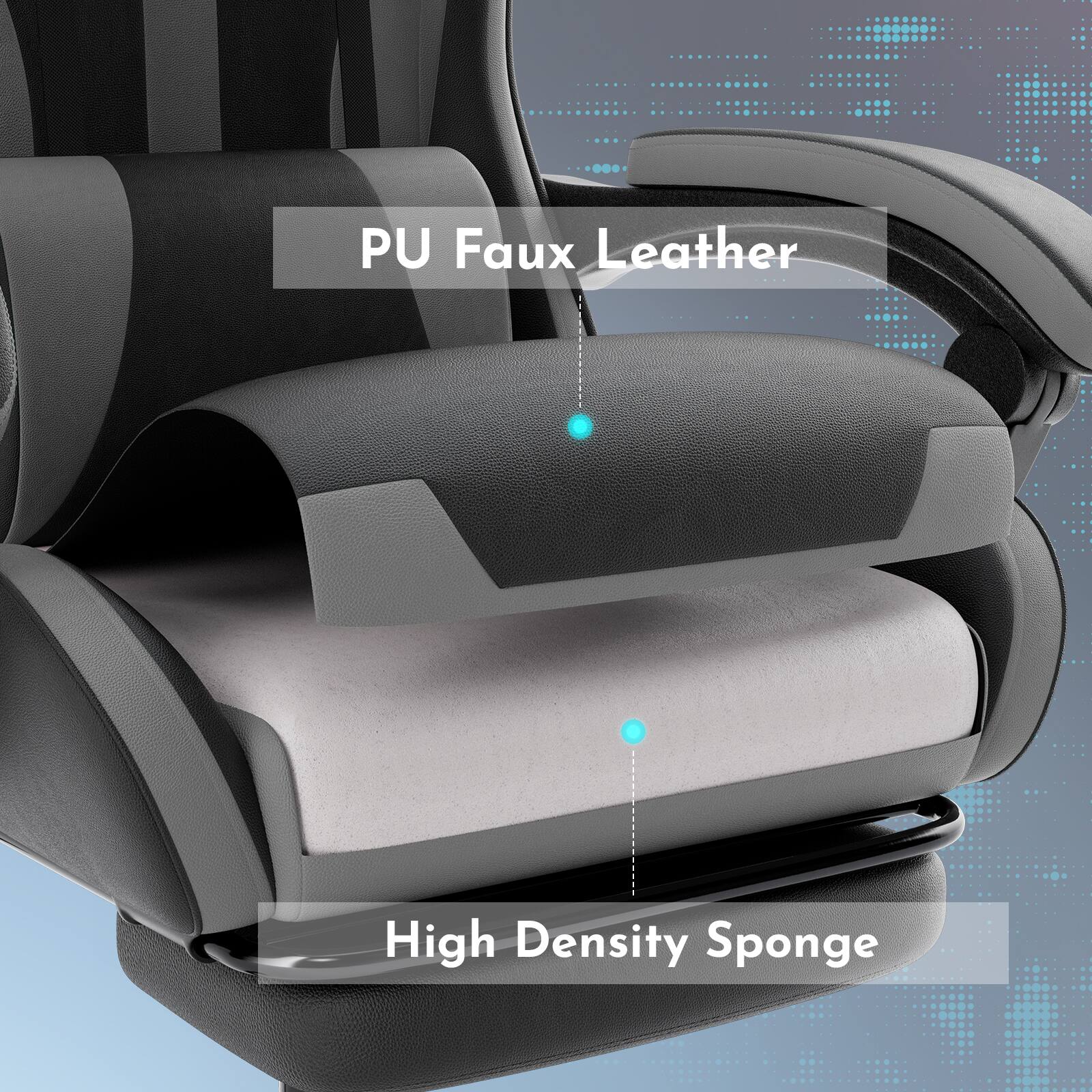 PU Faux Leather  
High Density Sponge
