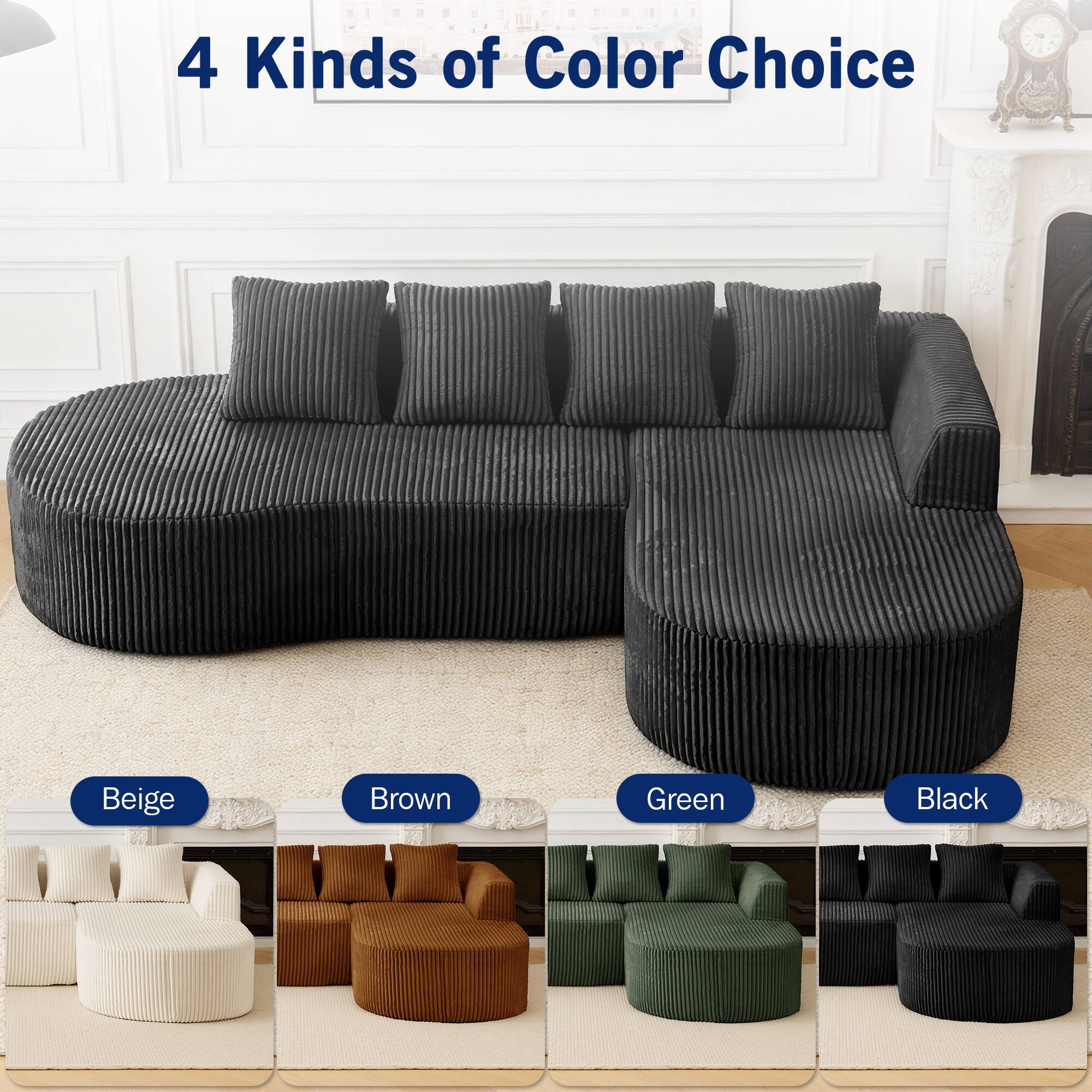 4 Kinds of Color Choice

Beige  
Brown  
Green  
Black