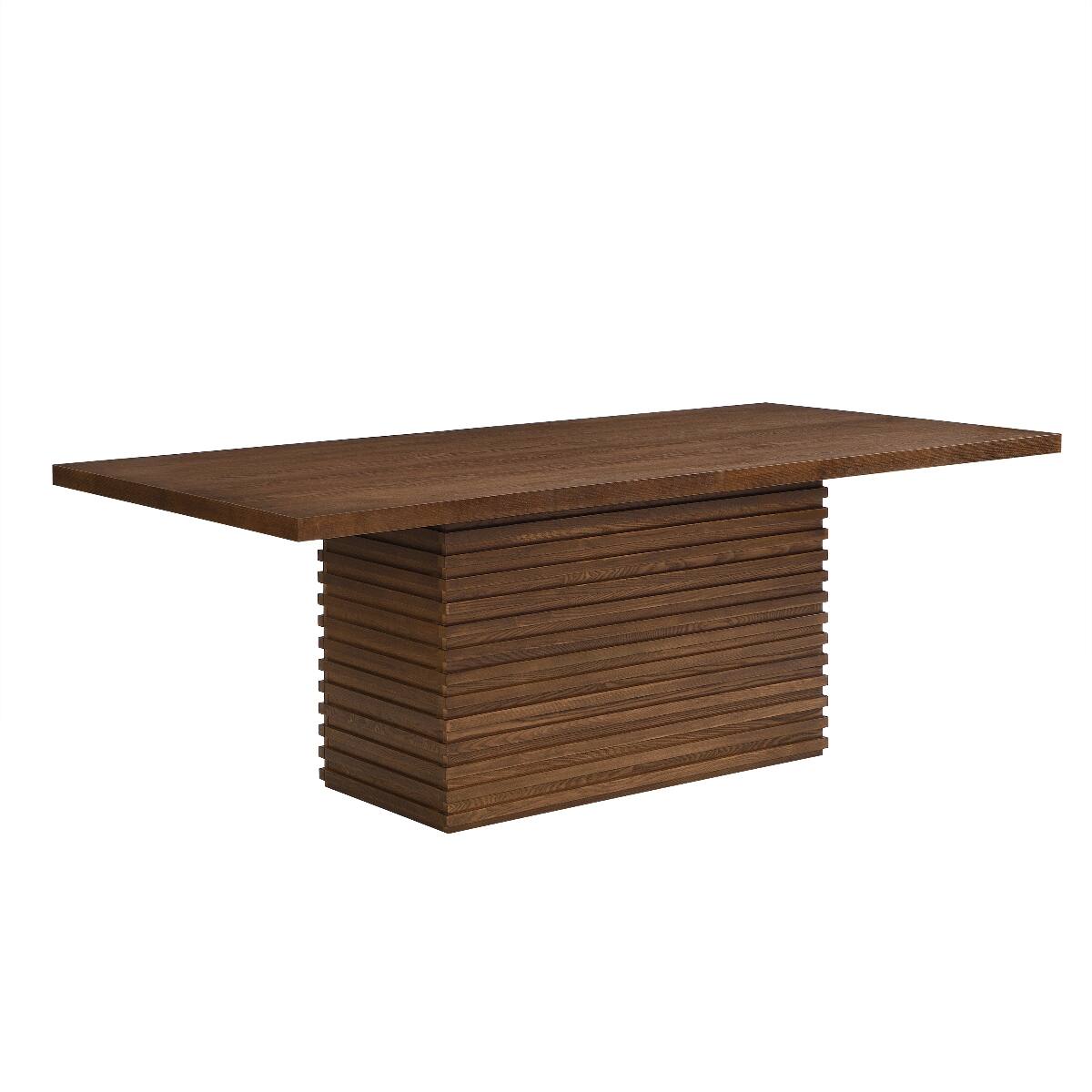 Loheer Dining Table, 84 Inch Rectangular Solid Wood and MDF Table for ...