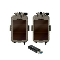 Front. Stealth Cam - Stealth Cam Sol-Pak 12V Solar Battery (2 Pack) Bundle with Memory Card Reader.