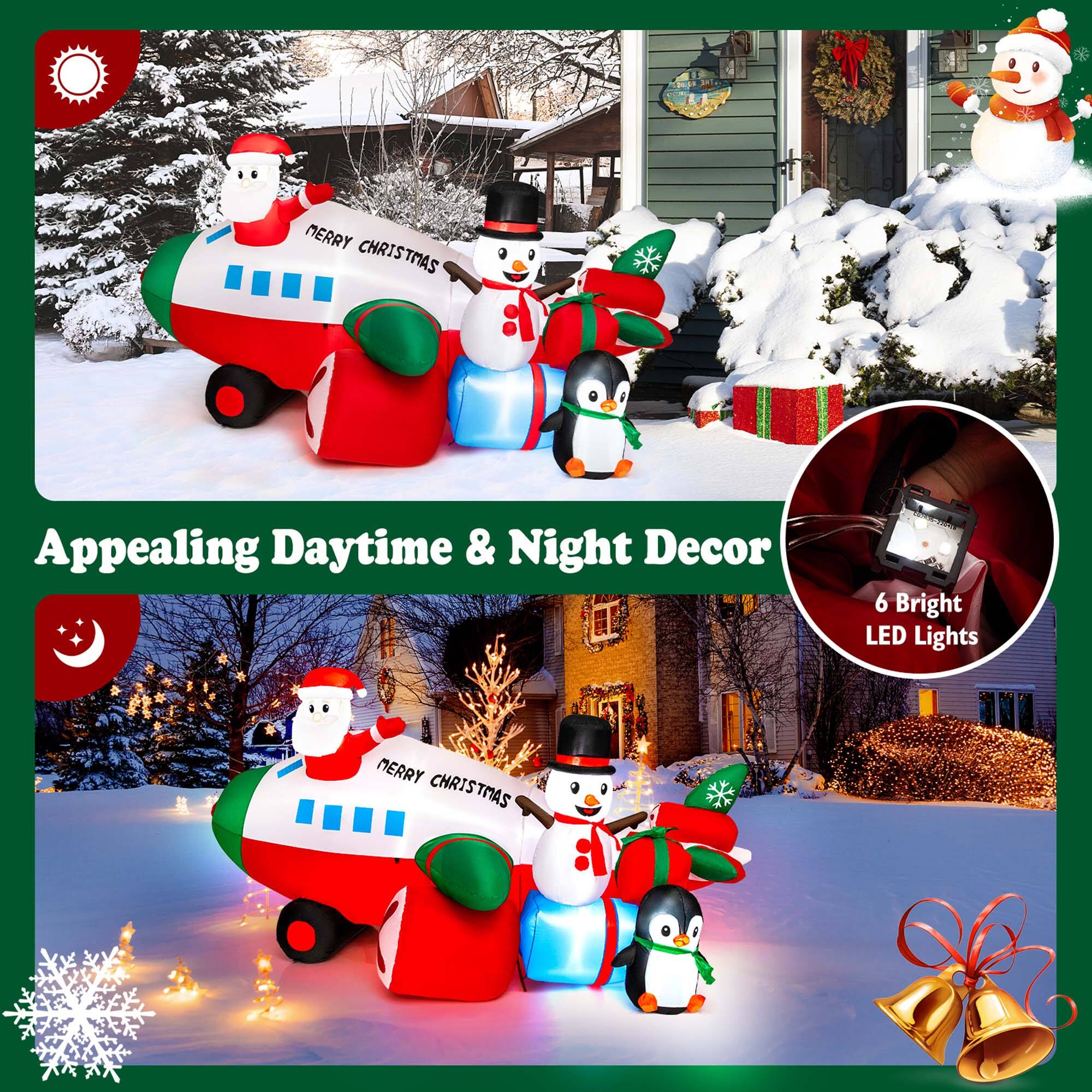 "Appealing Daytime & Night Decor 6 Bright LED Lights Merry Christmas"