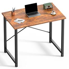 Dazzed Corner - 32 in Small Computer Desk for Home Office, Modern Simple Style - Brown