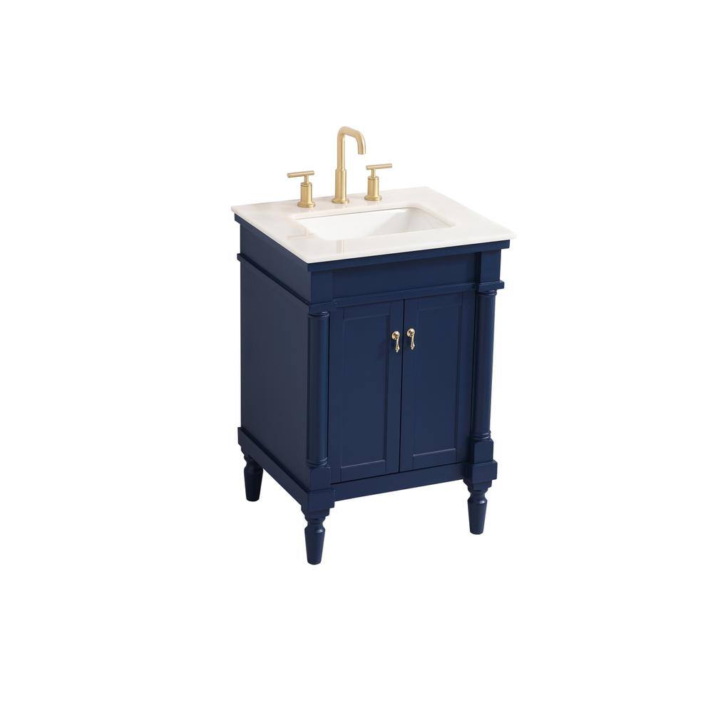 Alt View 3. Elegant Kitchen and Bath - 24 inch Single bathroom vanity in blue - Blue.
