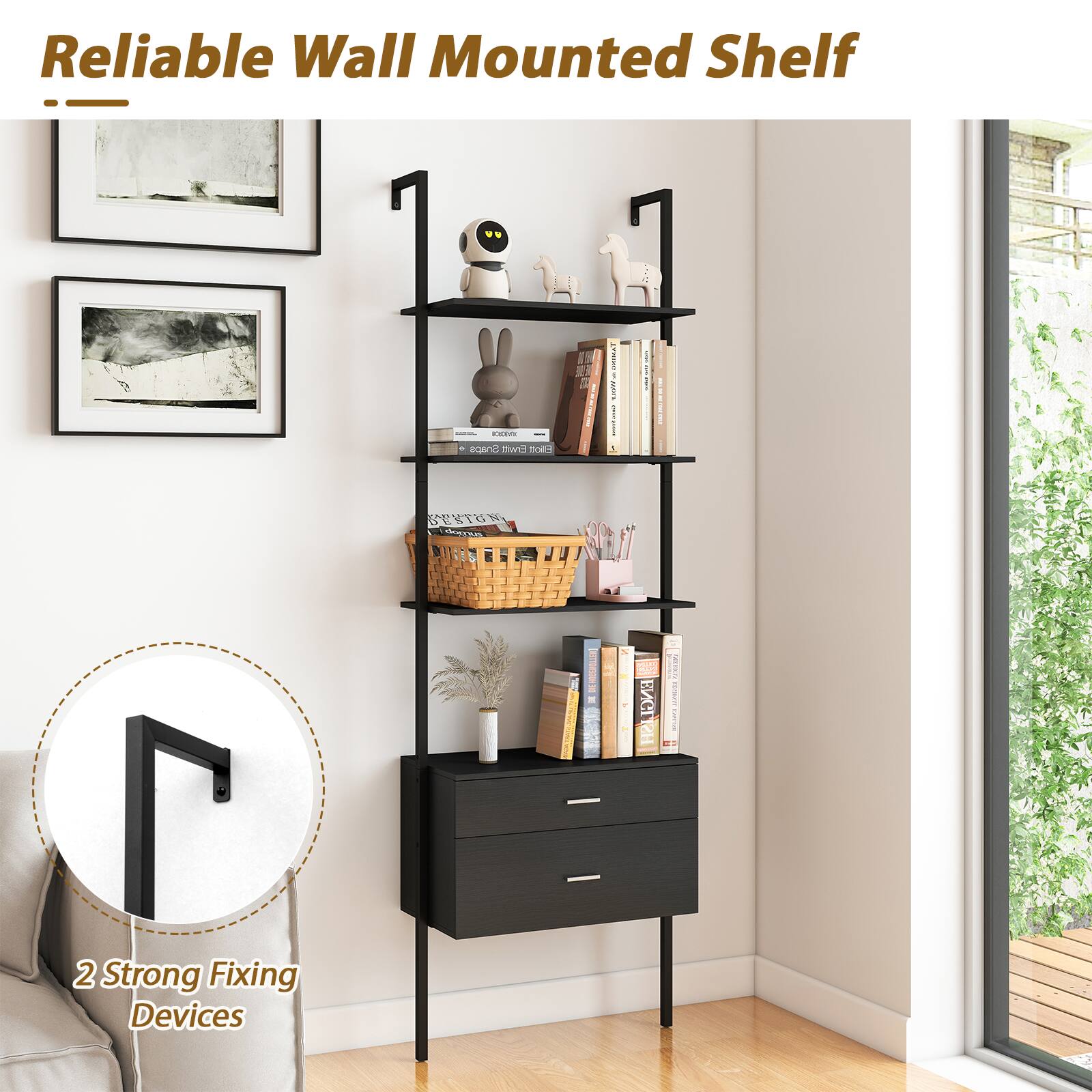 Reliable Wall Mounted Shelf

2 Strong Fixing Devices