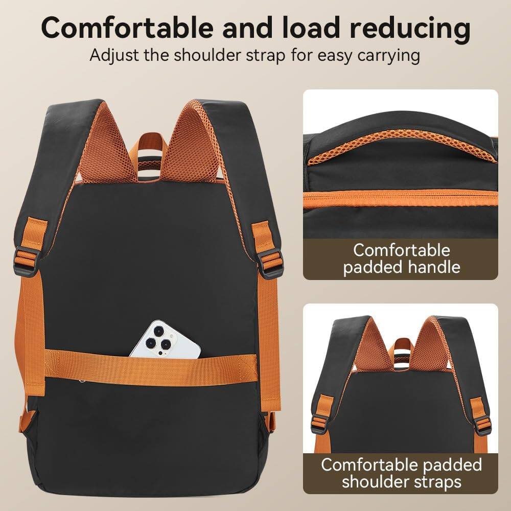 Comfortable and load reducing  
Adjust the shoulder strap for easy carrying  
Comfortable padded handle  
Comfortable padded shoulder straps
