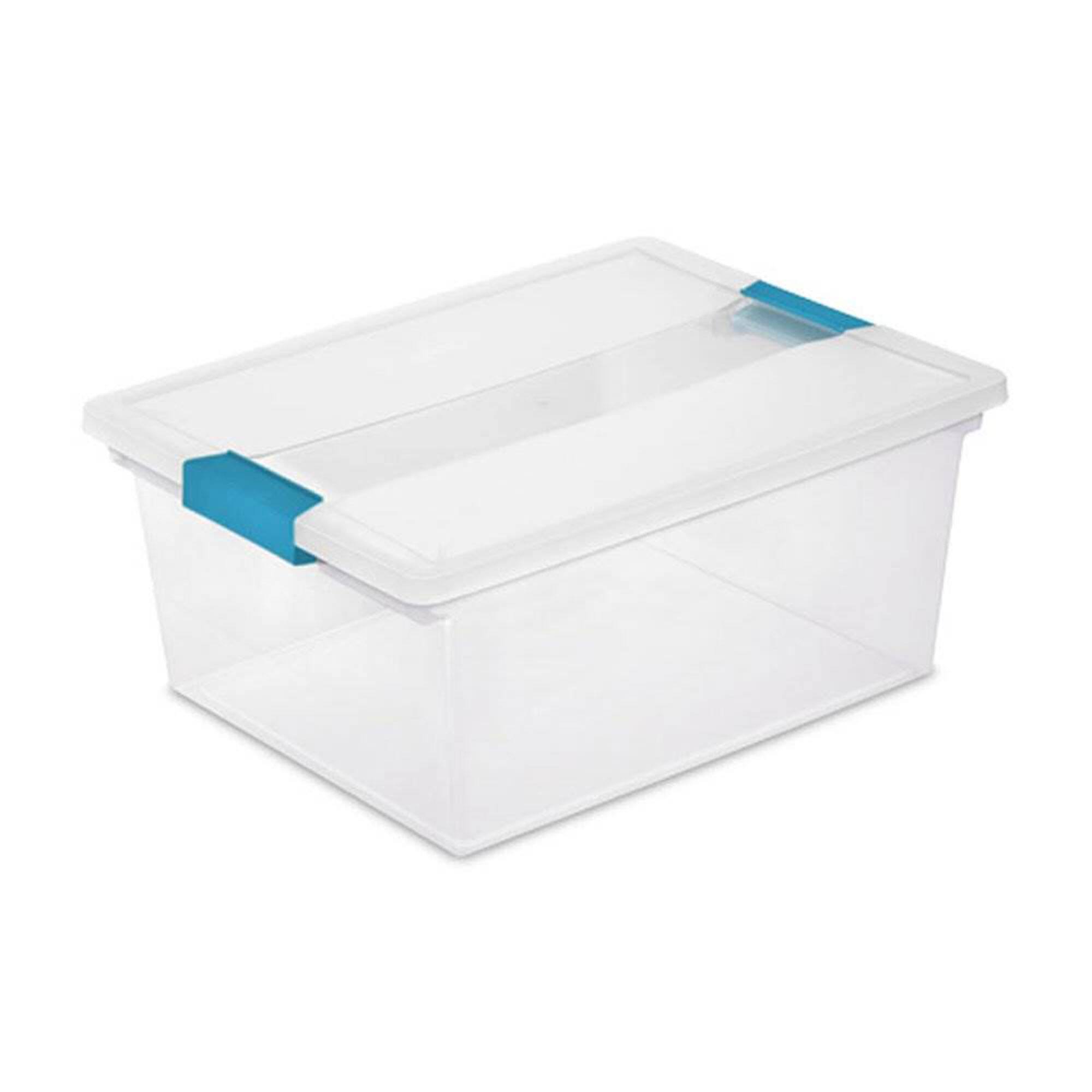 Alt View 10. Sterilite - Sterilite 64 Quart Latching Storage Tote Box (6 Pack) + Deep Clip Box (4 Pack) - Clear.