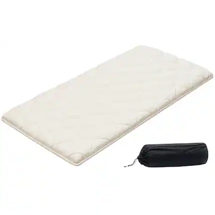 Front. VEVOR - Japanese Tatami Mat, Twin Size Foldable Japanese Tatami Mattress, Futon Mattress with Storage Bag & Fastener - white.