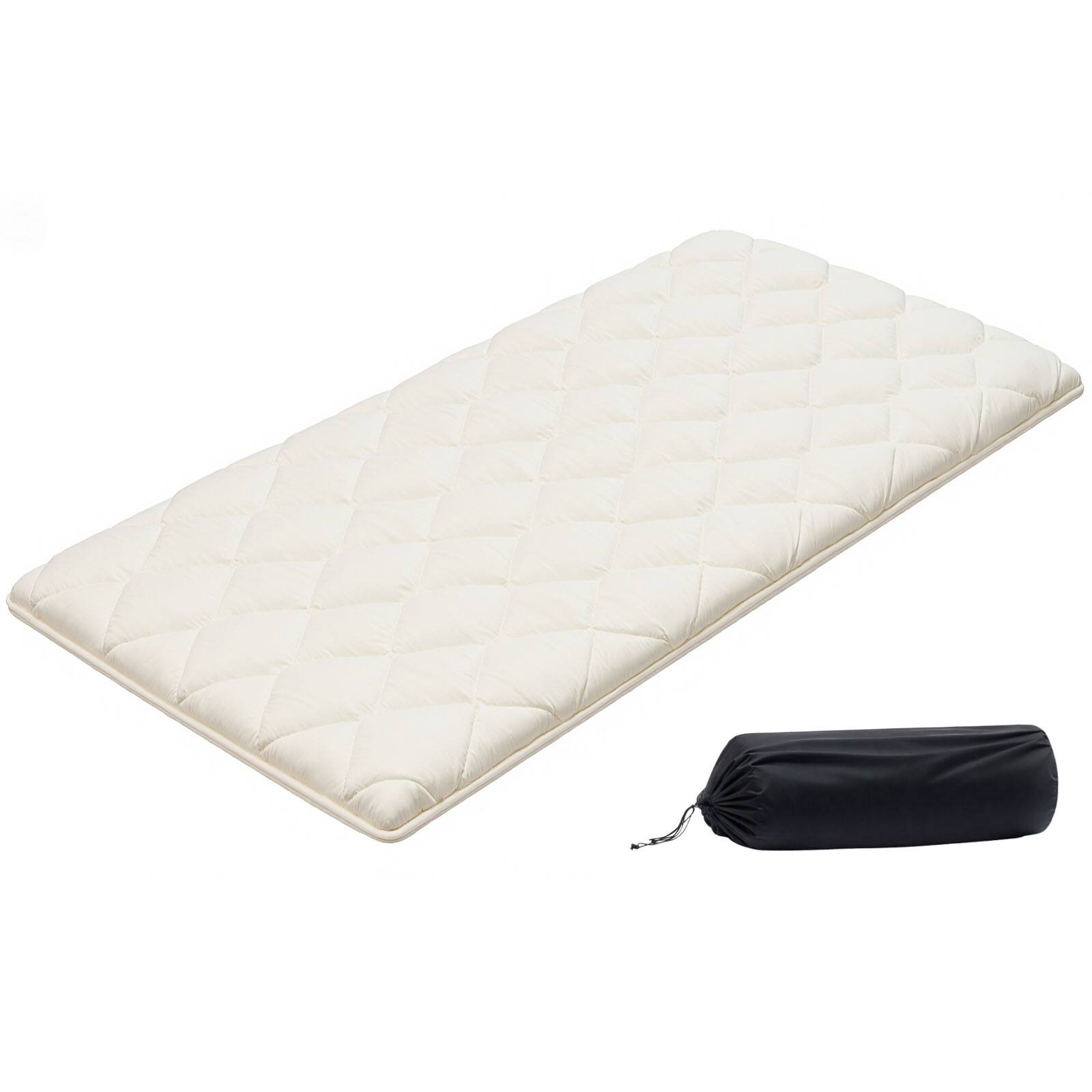Front. VEVOR - Japanese Tatami Mat, Twin Size Foldable Japanese Tatami Mattress, Futon Mattress with Storage Bag & Fastener - white.