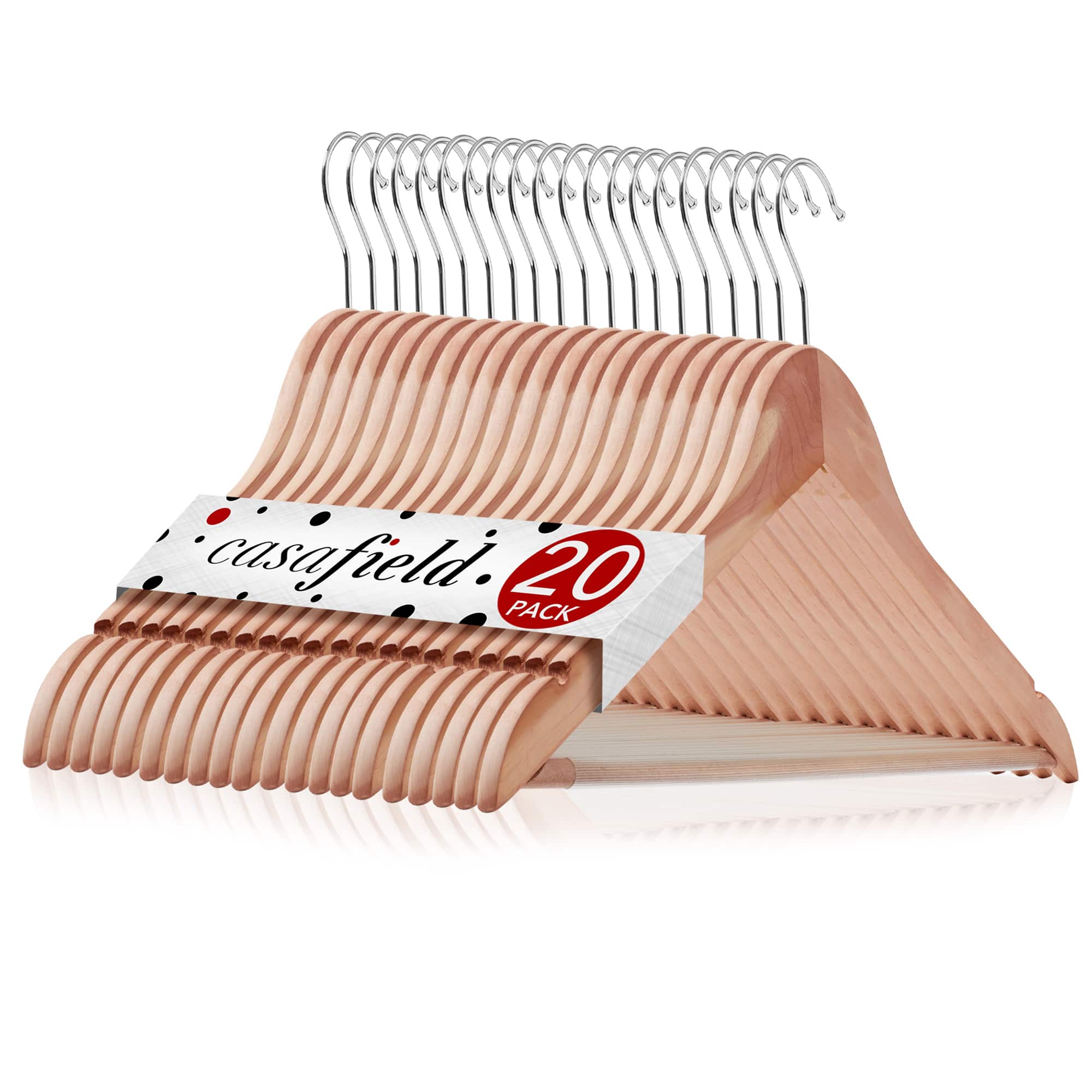 Casafield - Red Wooden Suit Hangers - Cedar