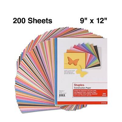200 Sheets  
9" x 12"  

Staples  
Construction Paper  
Colorful Paper - 200 Sheets  
200 Sheets  
9" x 12"  
200 Sheets