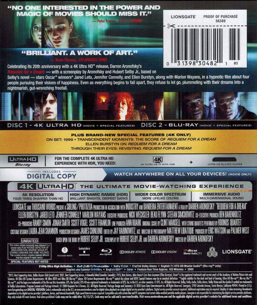 Alt View 1. Requiem for a Dream   - 4K Blu-Ray.