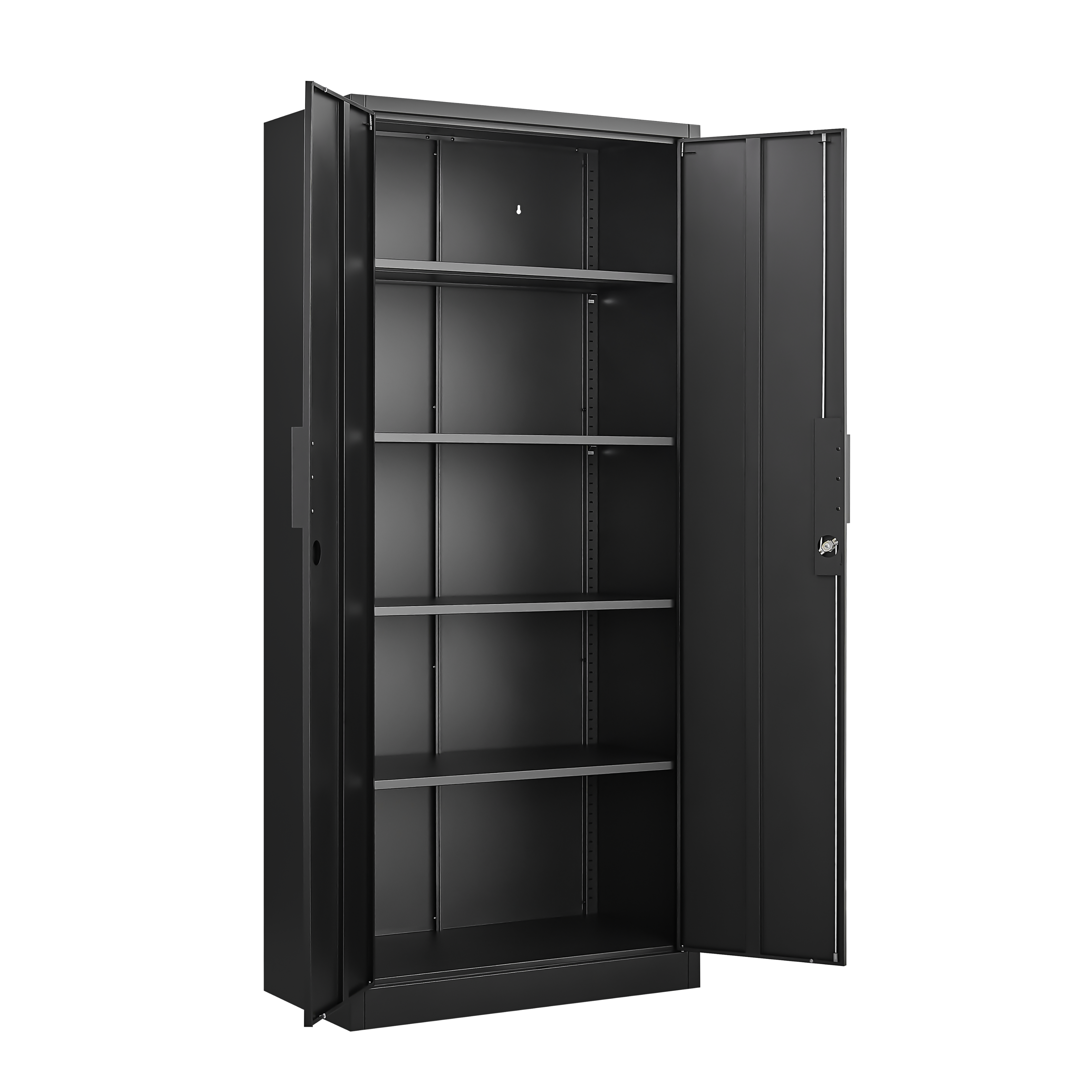 Alt View 9. GOODSILO - Large 2-Door File Storage Cabinet with Lock and Adjustable Shelves for Office Organization and Document Management - Black.