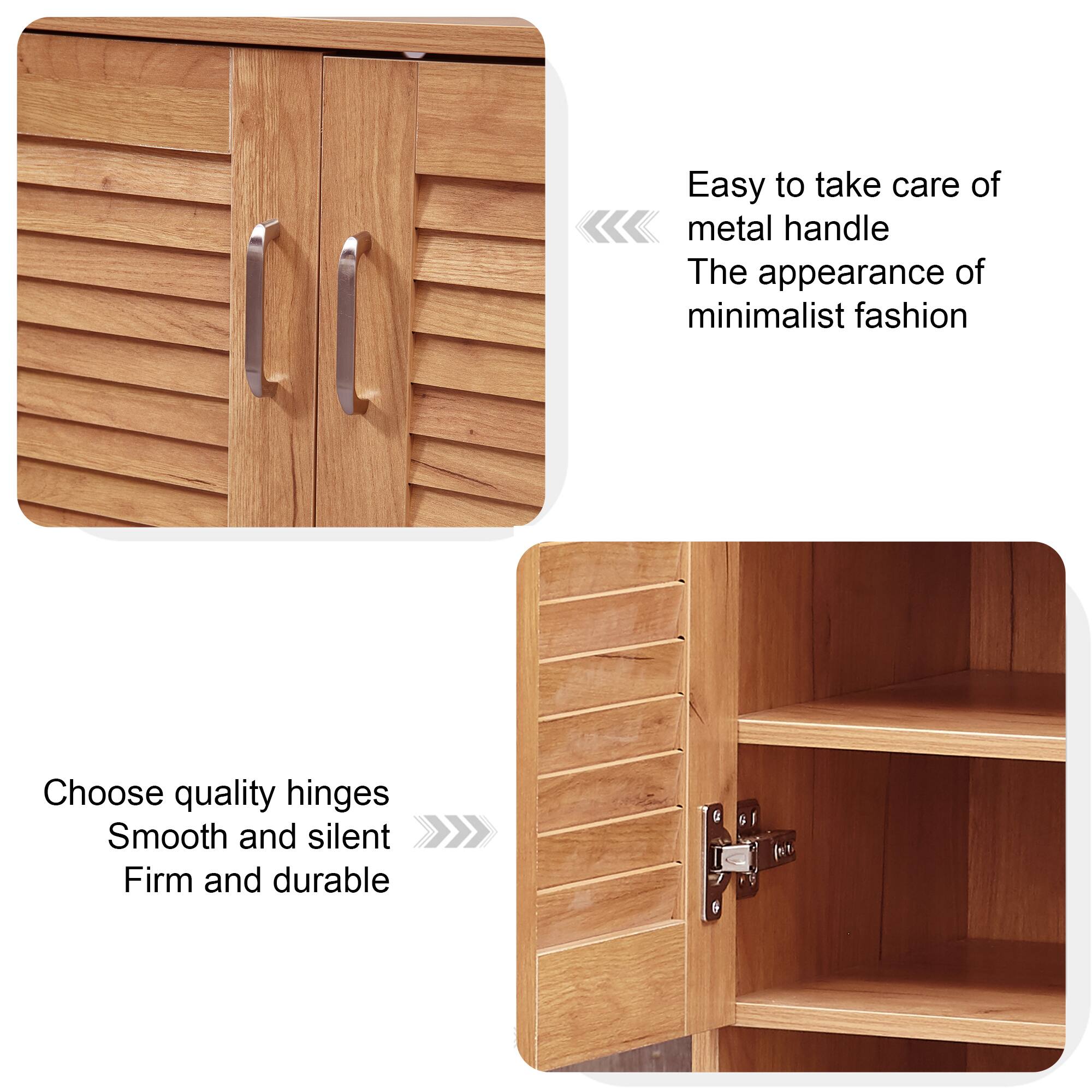 Easy to take care of metal handle  
The appearance of minimalist fashion  

Choose quality hinges  
Smooth and silent  
Firm and durable