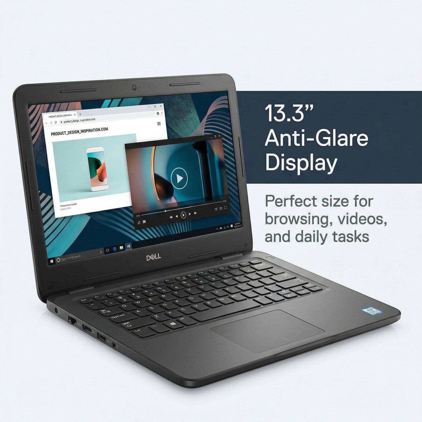 13.3" Anti-Glare Display  
Perfect size for browsing, videos, and daily tasks