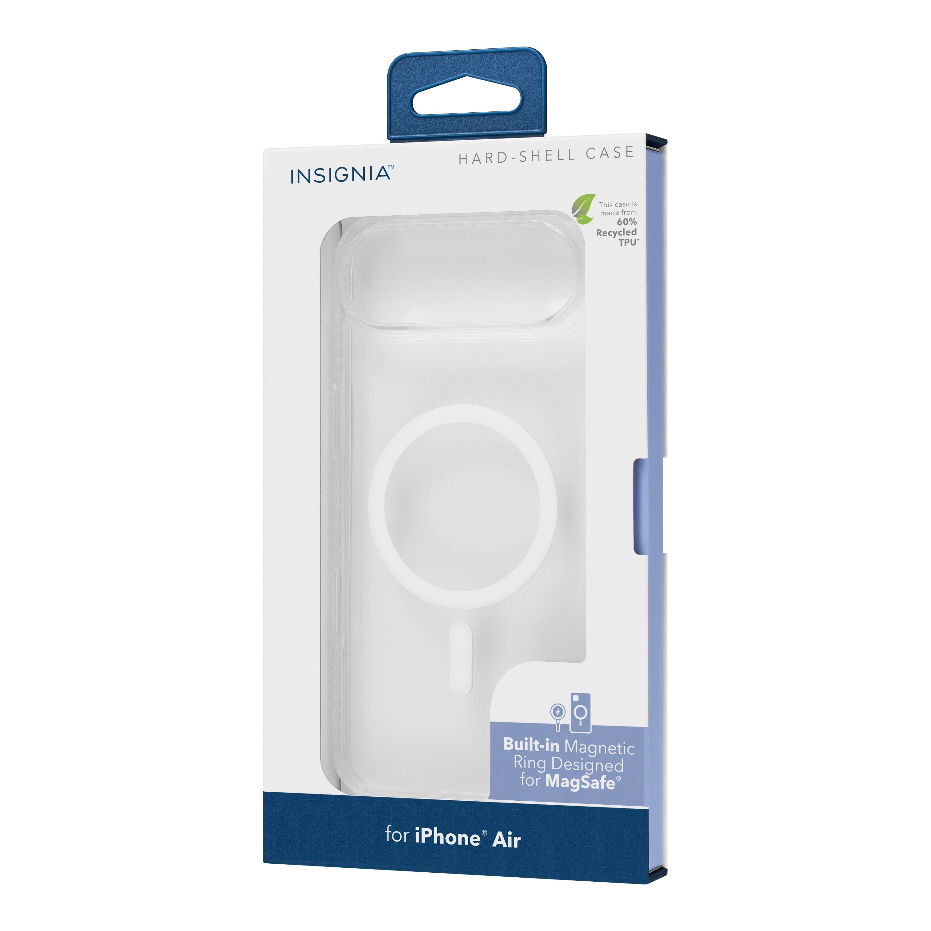 HARD-SHELL CASE  
INSIGNIA™  

This case is made from 60% Recycled TPU  

Built-in Magnetic Ring Designed for MagSafe®  

for iPhone® Air