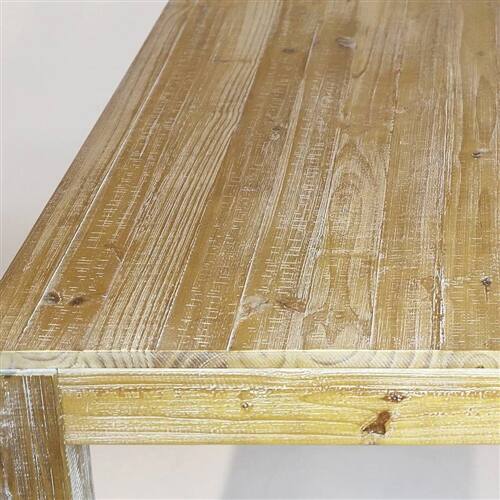 Alt View 1. SlickBlue - Modern Farmhouse Solid Wood Dining Table for Kitchen and Dining Room - Light Brown.