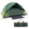 Front. Costway - 2-person Camping Tent Lightweight Outdoor Tent with Removable Rain Fly Carrying Bag - Green.