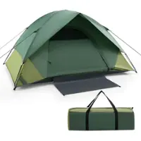 Costway - 2-person Camping Tent Lightweight Outdoor Tent with Removable Rain Fly Carrying Bag - Green - Front_Zoom