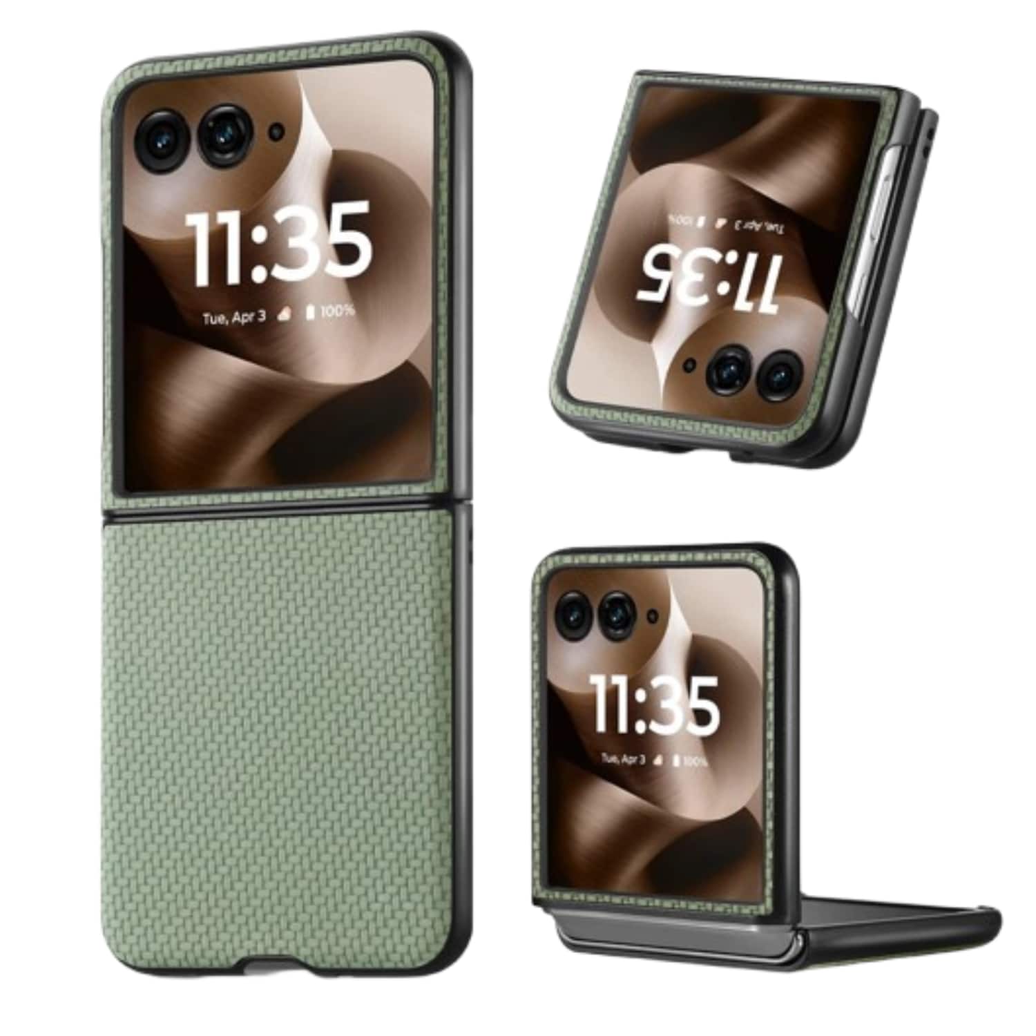 Stock Preferred - Carbon Fiber Slim Case for Motorola Razr Ultra 2025 - Green