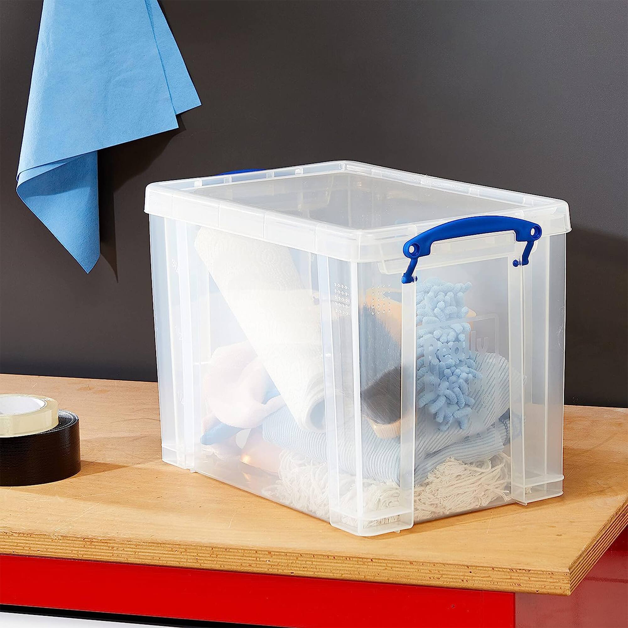 Alt View 7. Really Useful Box - Really Useful Box 19L Storage Container with Lid and Clip Lock Handles (10 Pack) - Clear.