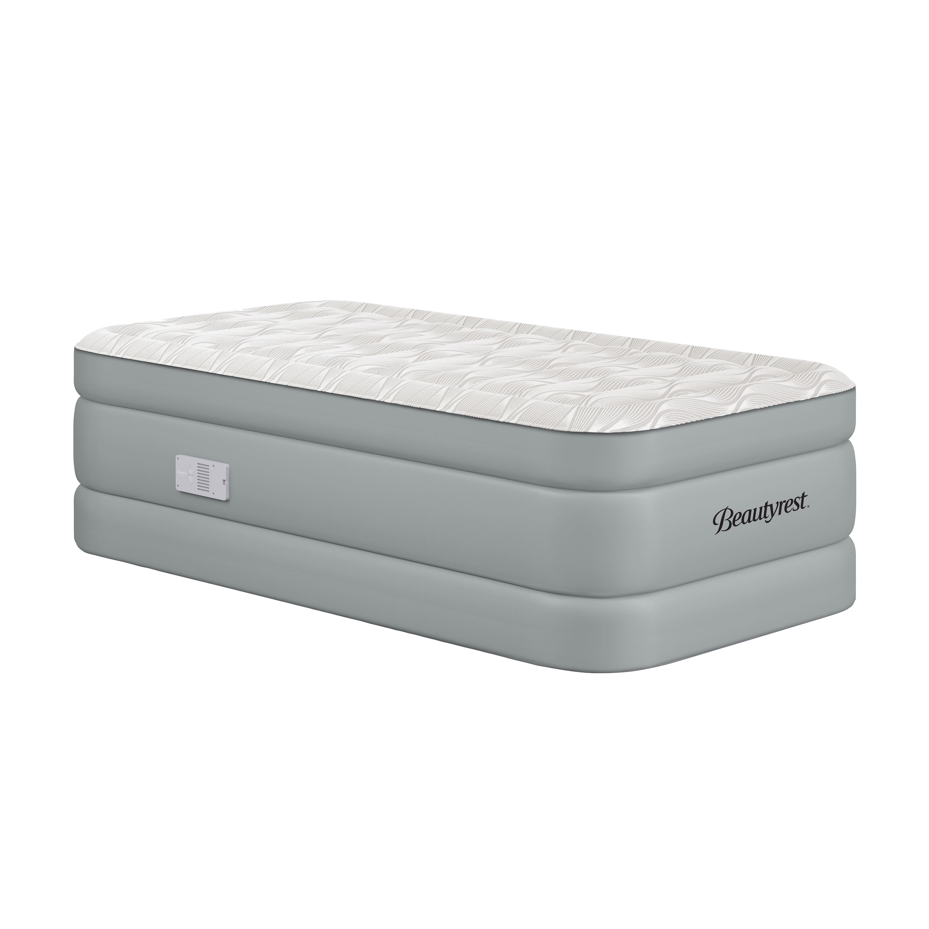 Front. Beautyrest - Beautyrest 20 in. Luxaire Air Mattress with Cool Vent Top, Auto Shutoff Pump, Durable Air-Tight Construction, Twin - GREY/WHITE.