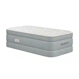 Beautyrest - Luxaire Air Mattress with Cool Vent Top, Auto Shutoff Pump, Durable Air-Tight Construction - GREY/WHITE