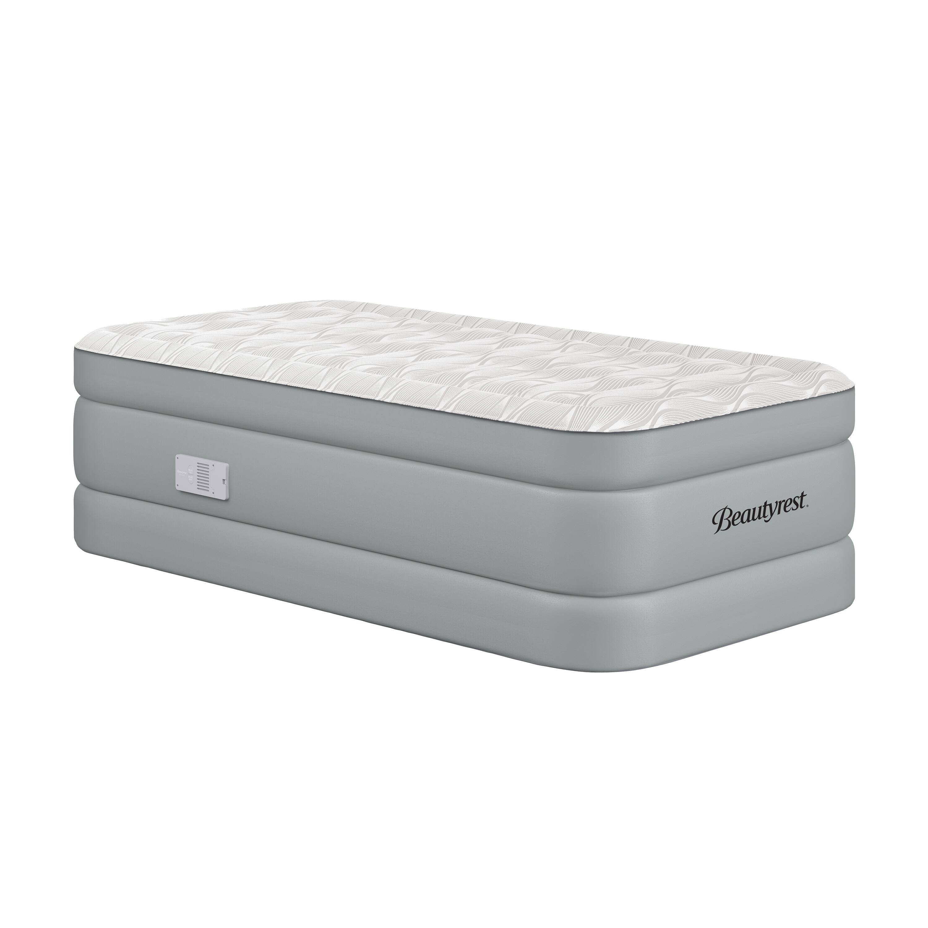 Front. Beautyrest - Beautyrest 20 in. Luxaire Air Mattress with Cool Vent Top, Auto Shutoff Pump, Durable Air-Tight Construction, Twin - GREY/WHITE.