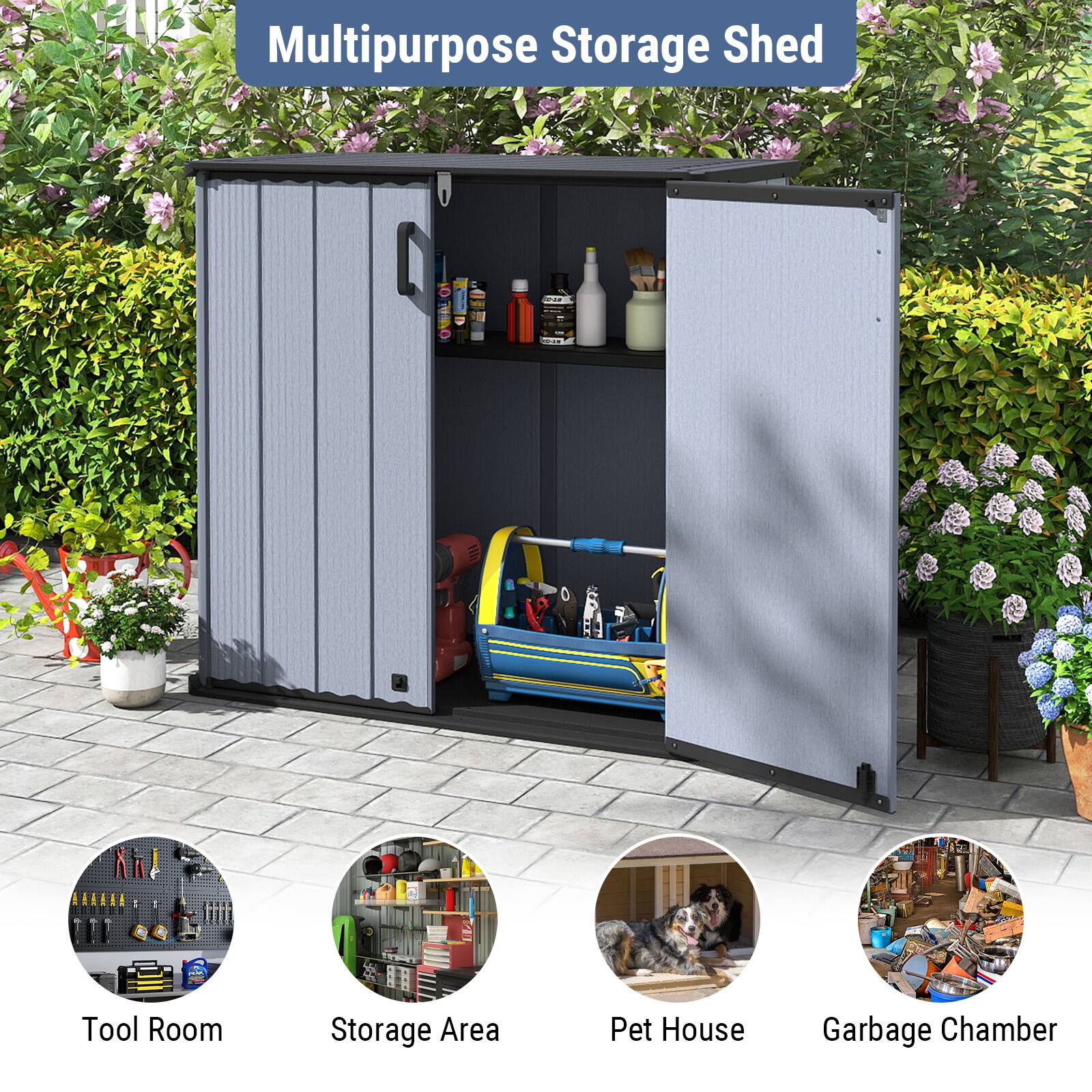 Multipurpose Storage Shed

- Tool Room
- Storage Area
- Pet House
- Garbage Chamber