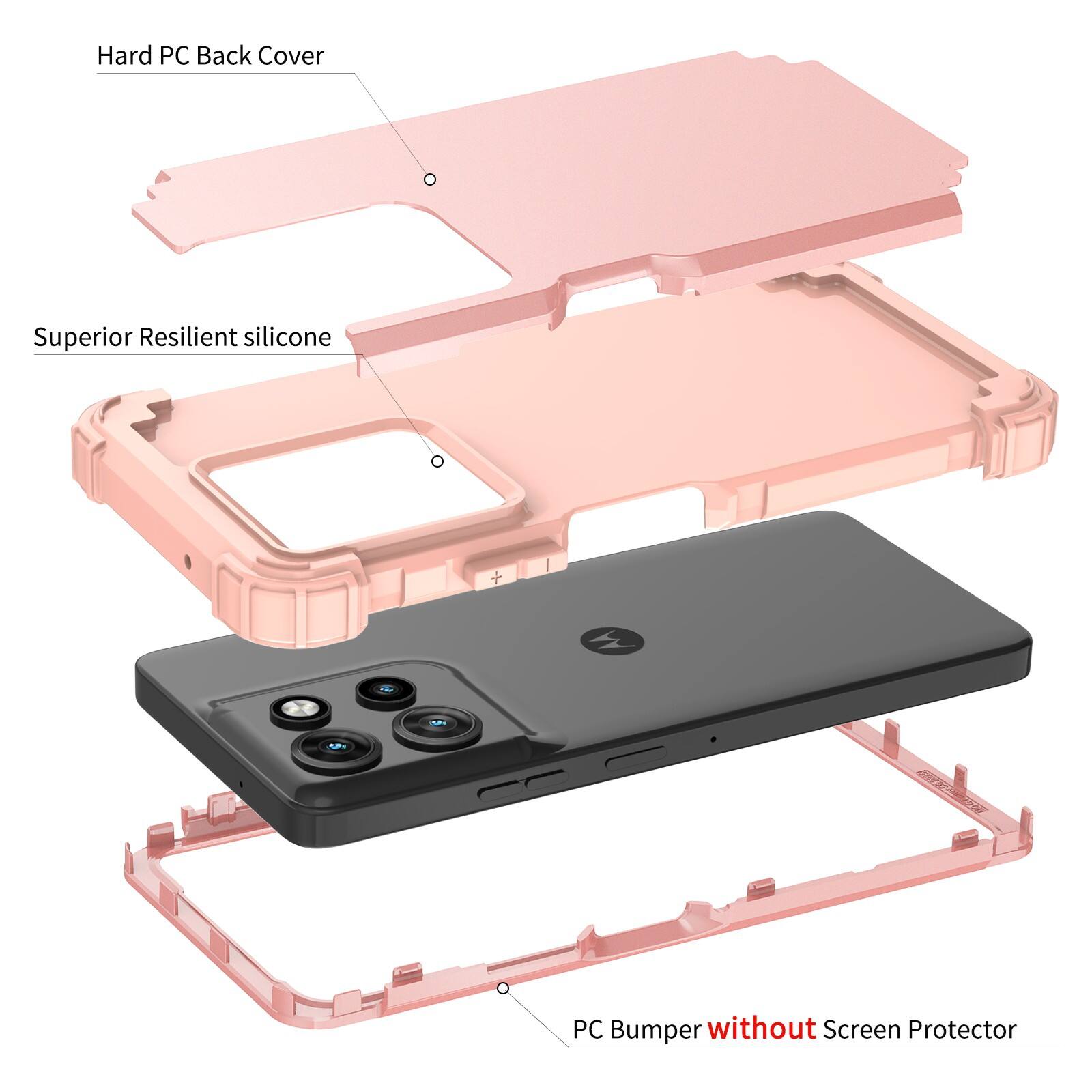 Hard PC Back Cover  
Superior Resilient silicone  
PC Bumper without Screen Protector