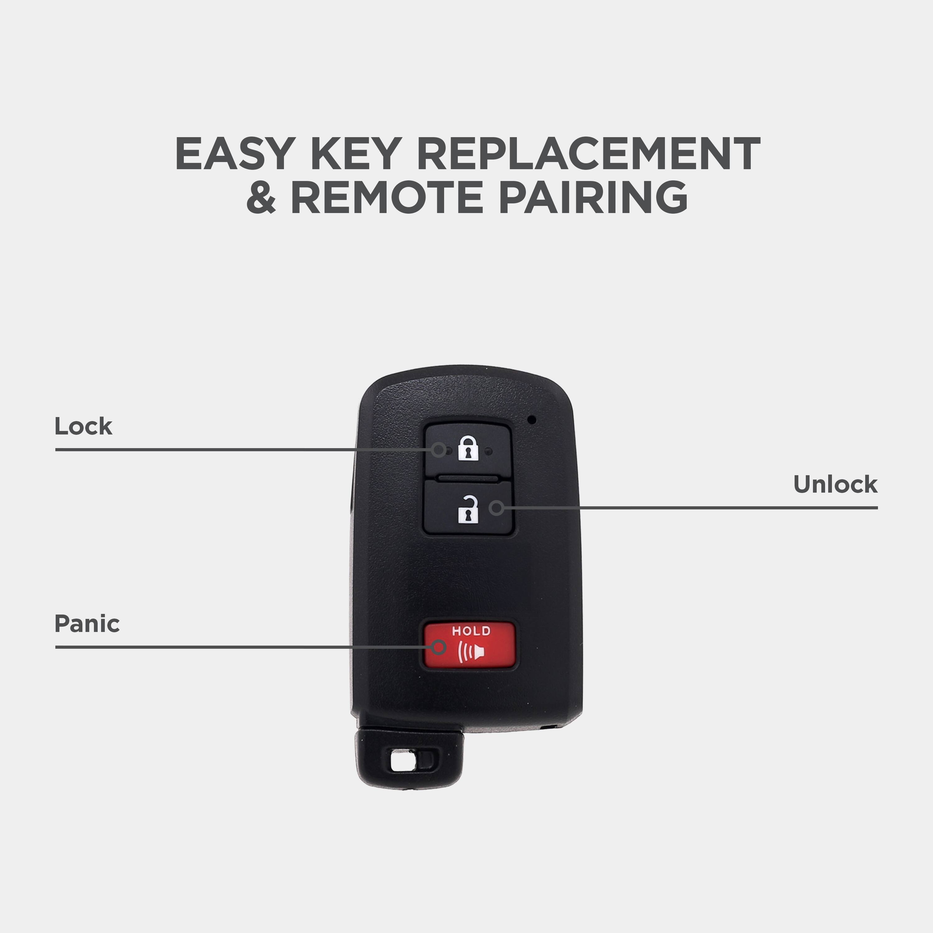 EASY KEY REPLACEMENT & REMOTE PAIRING

Lock
Unlock
Panic: HOLD