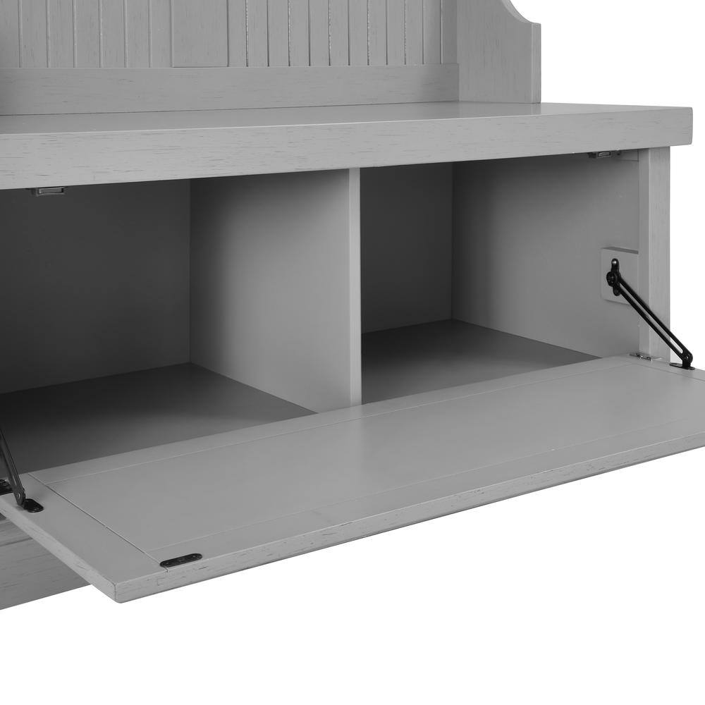 Alt View 5. Crosley Furniture - Seaside Hall Tree - Distressed Gray.