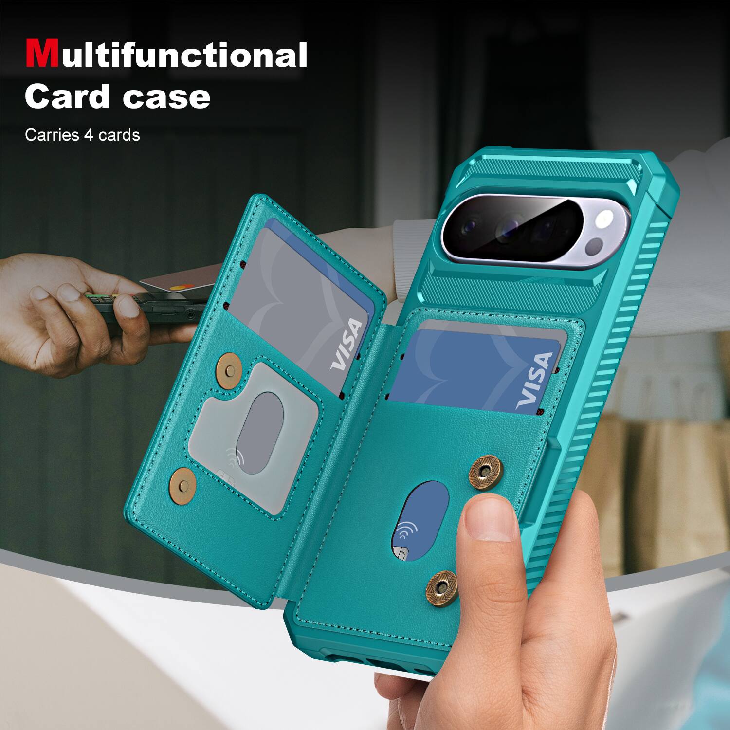 Multifunctional Card case  
Carries 4 cards