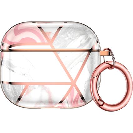 Front. SaharaCase - Empress Series Marble Case for Apple AirPods (3rd Generation) - Pink.