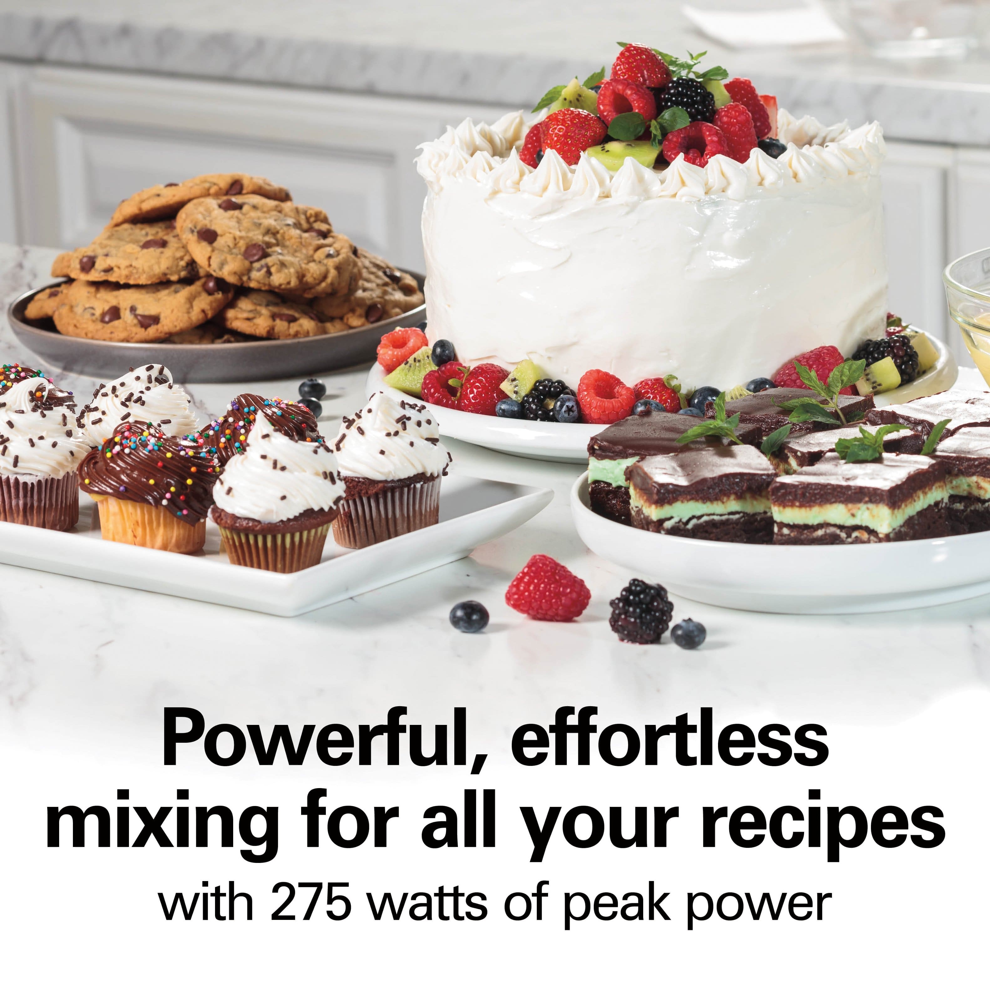 Powerful, effortless mixing for all your recipes with 275 watts of peak power