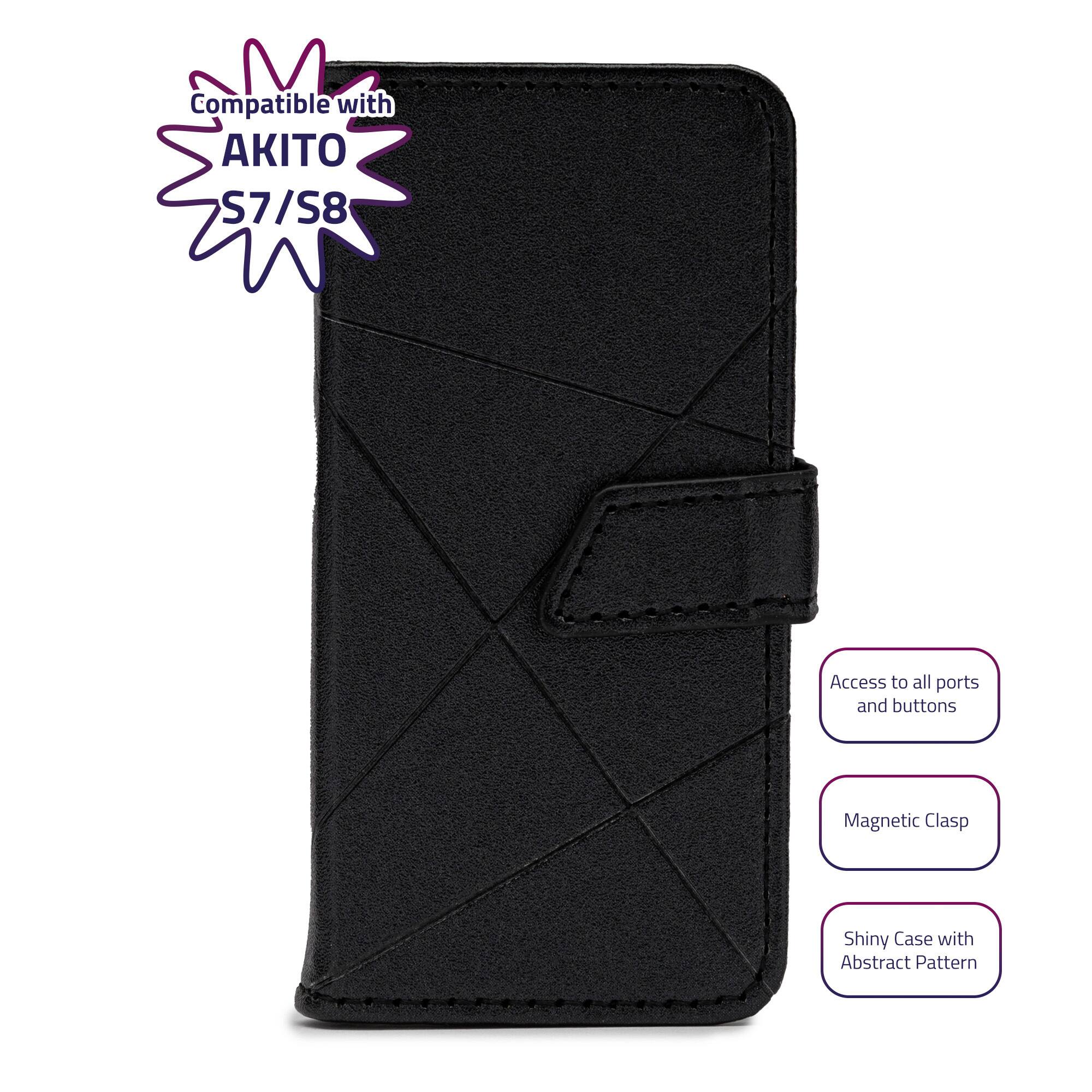Compatible with AKITO S7/S8  
Access to all ports and buttons  
Magnetic Clasp  
Shiny Case with Abstract Pattern