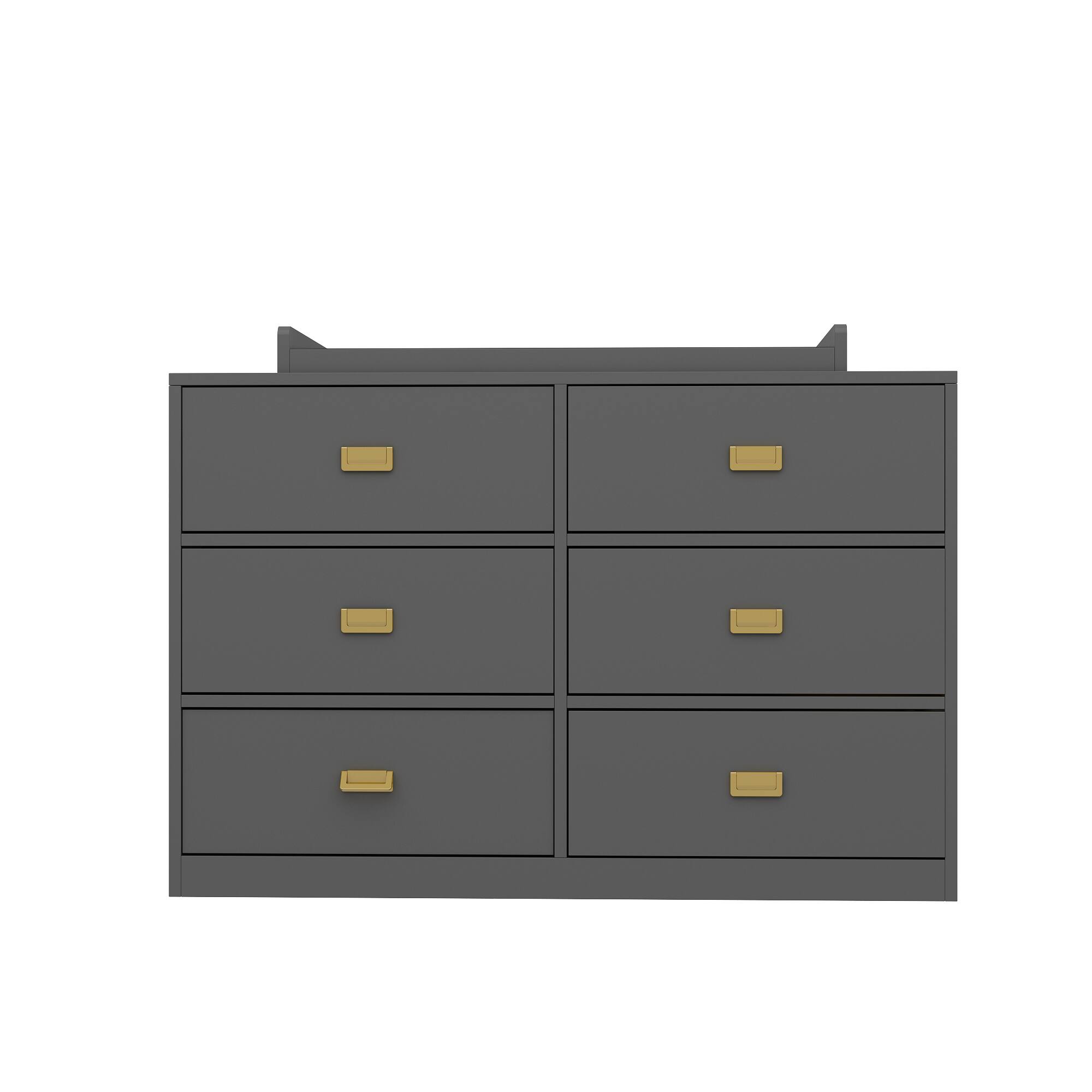 FUFU & GAGA - FUFU&GAGA Mordern Baby Changing Table Dresser: Quiet Slides & Chic Metal Handles - Gray