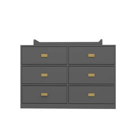FUFU & GAGA - FUFU&GAGA Mordern Baby Changing Table Dresser: Quiet Slides & Chic Metal Handles - Gray